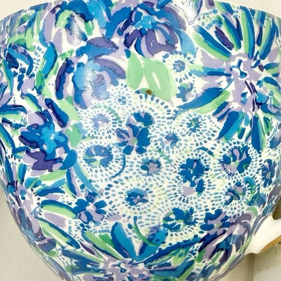 Lilly Pulitzer High Maintenance Blue Floral Set of Two Tea Coffee Mugs - Picture 12 of 13